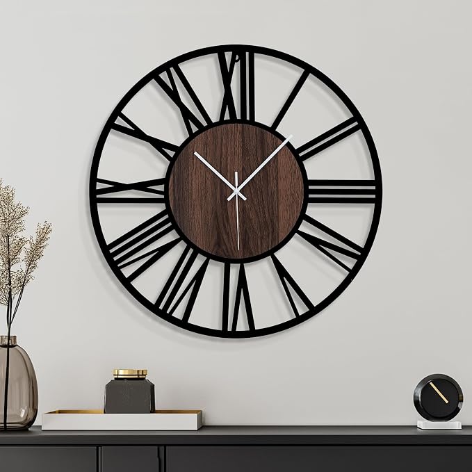 20'' Silent Wall Clock with Night Light, Glow in The Dark Decorative Wall Clock - Image 6