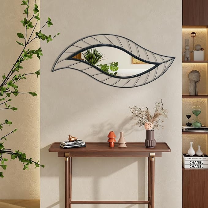 ironsmithn Decorative Wall Mirror, Leaf Teardrop Mirror - Image 9