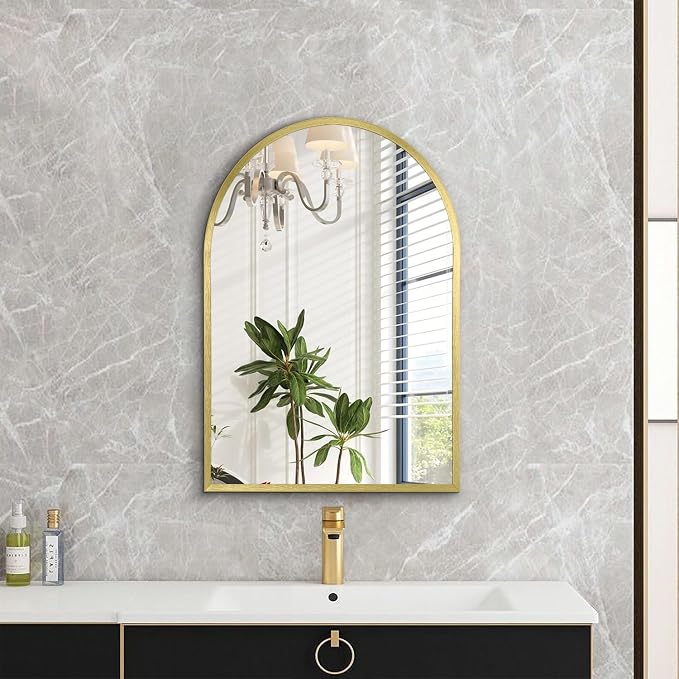 Arch Wall Mirror Aluminum Alloy Frame Bathroom Wall Mirror - Image 3