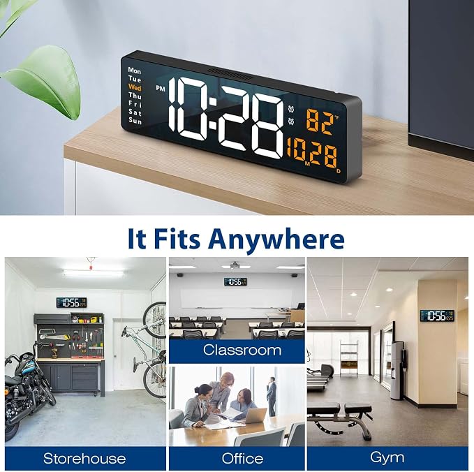 Digital Wall Clock Large Display, 16.2 Inch, LED Digital Clock - Image 7