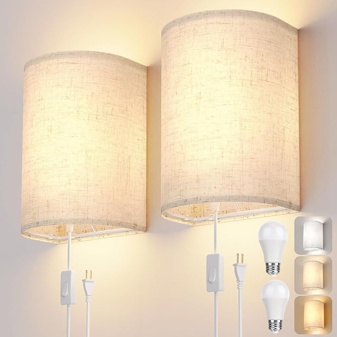 OCATO Plug in Wall Sconces Set of Two: Wall Light Wall Lamp by OCATO
