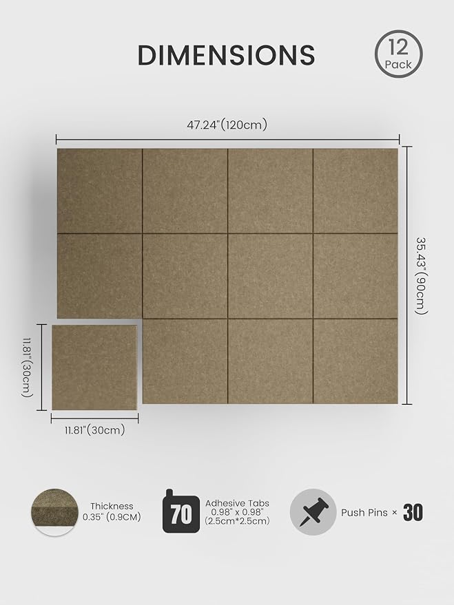 Bumusty Large Cork Board 48" x 36" Alternative - Image 2