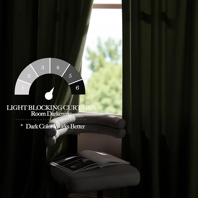 NICETOWN Sage Green Blackout Curtains 72 inches Long 2 Panels, Farmhouse and - Image 4