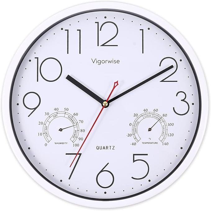 Wall Clock, Sweep Silent Movement Accurate Clocks by Vigorwise