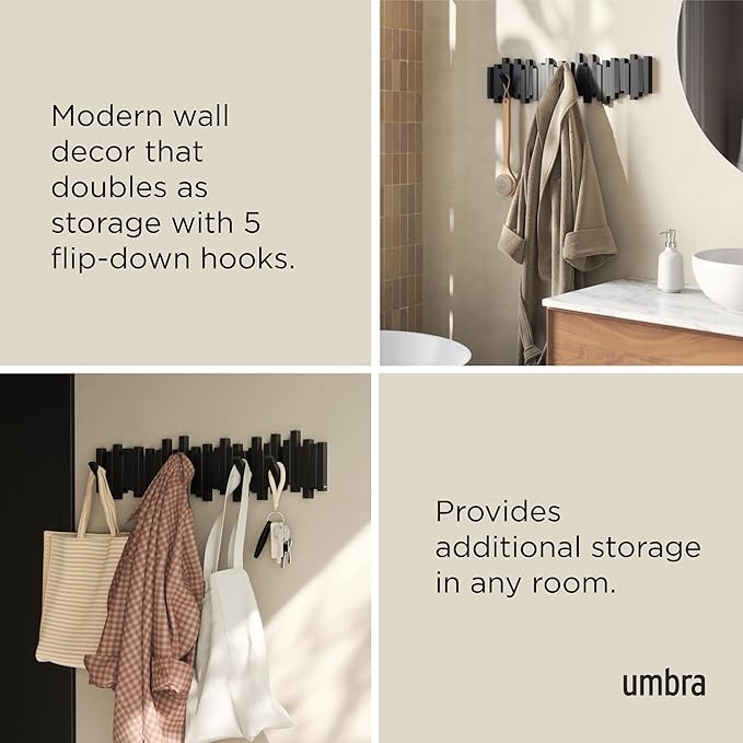 Umbra Sticks Wall-Mounted Coat Rack Rail Hook - Image 4