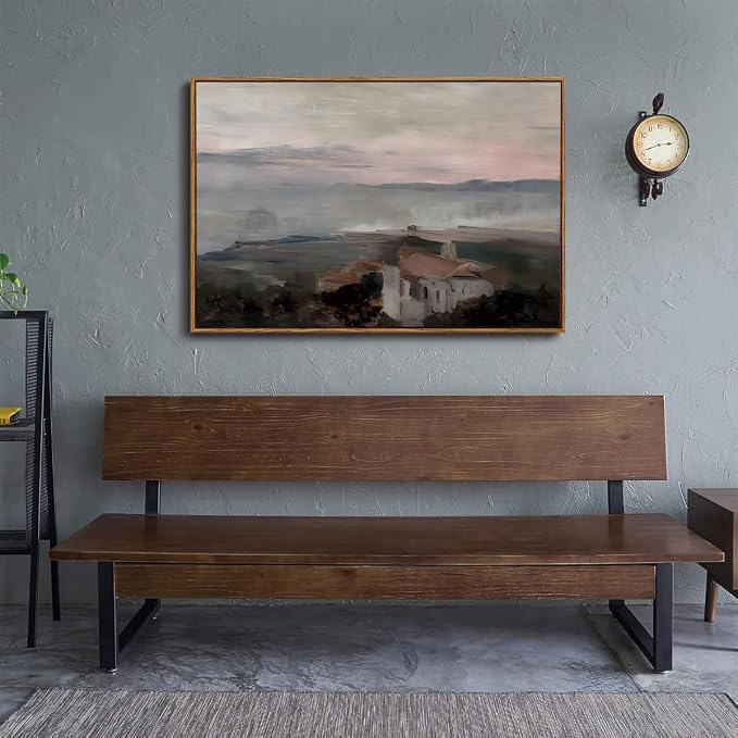 OIQArtOIQ Vintage Landscape Canvas Wall Art Framed Natural Scenery Painting - Image 2