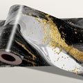 Marble Wave Wallpaper Border 196x4 Inch Peel and Stick Wall Border Black White by IOHEFY