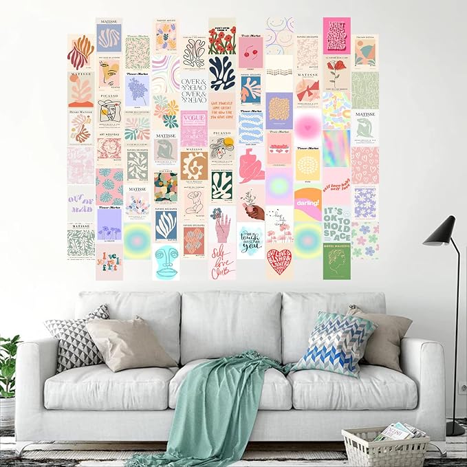 KBKBART 70pcs Danish Pastel Wall Collage Kit Aesthetic Pictures, Cute Danish - Image 2