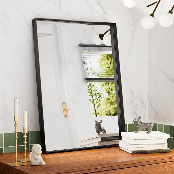 22x30 Inch Bathroom Mirror for Over Sink, Rectangular Black Mirror, Mirrors for - Image 6