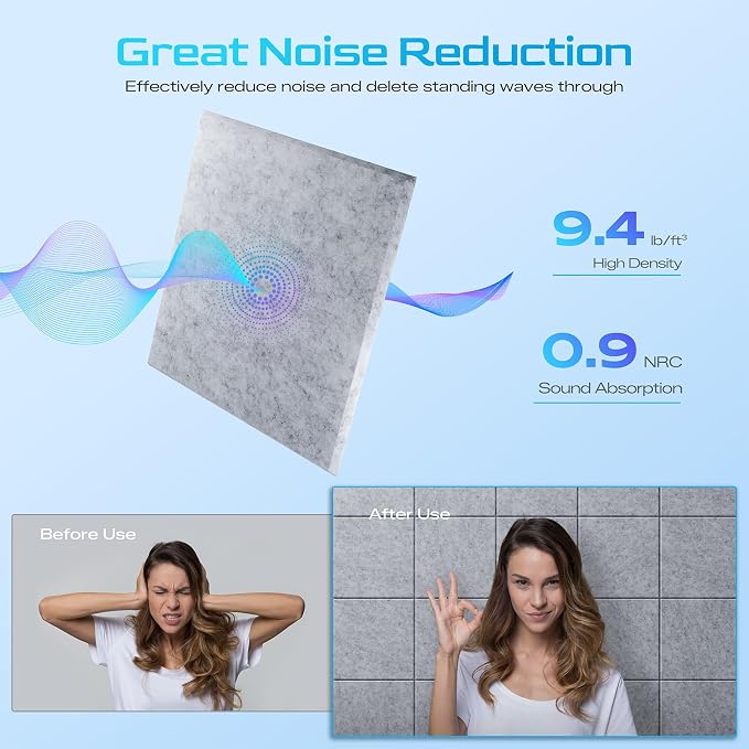 18 Pack Acoustic Panels for Walls, Sound Absorbing Foam Panels for Home & - Image 3