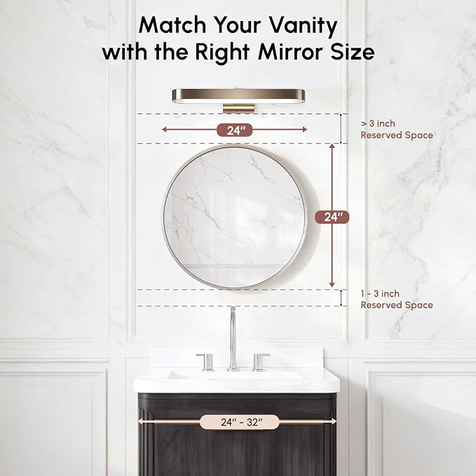 USHOWER Brushed Nickel Bathroom Mirrors - Image 6