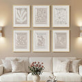 Framed Neutral Abstract Wall Art, 6 Piece Modern Matisse Prints Artwork by Cuspin