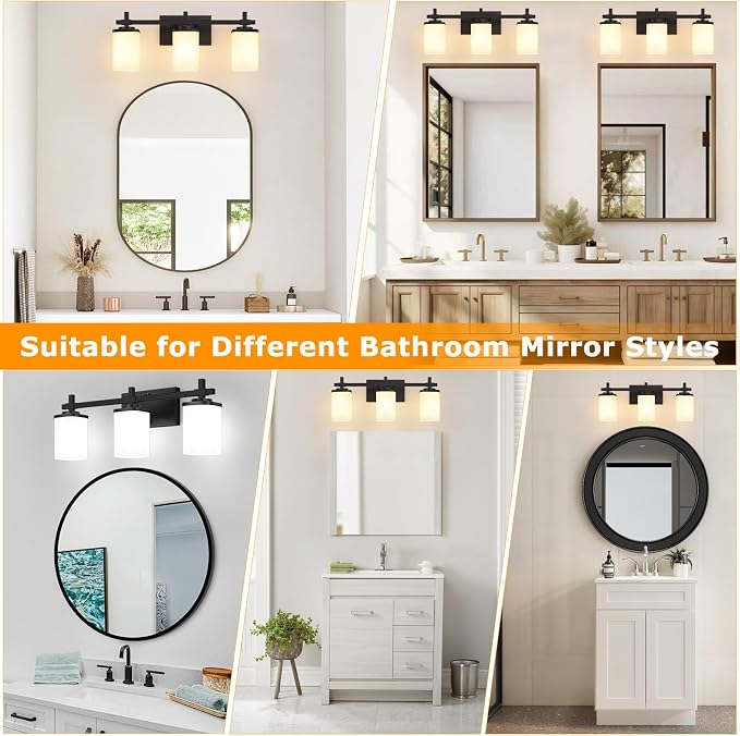 3-Lights Black Vanity Lights for Bathroom - Image 7