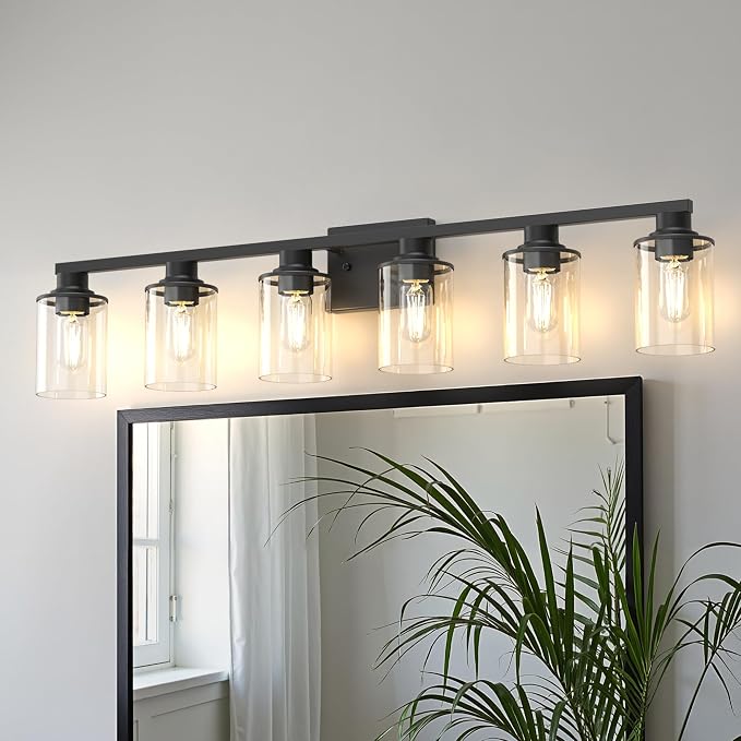 DORESshop Bathroom Light Fixtures, 6-Light Matte Black Bathroom Lighting by DORESshop