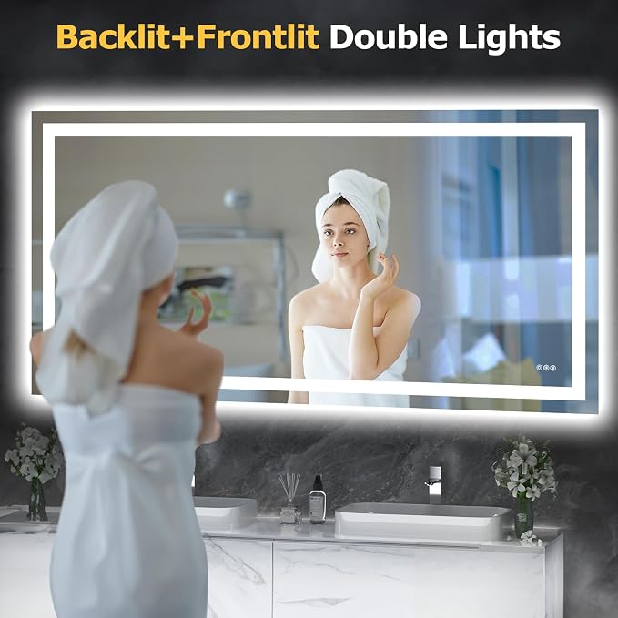 Hivone 72X36 LED Bathroom Mirror - Image 2