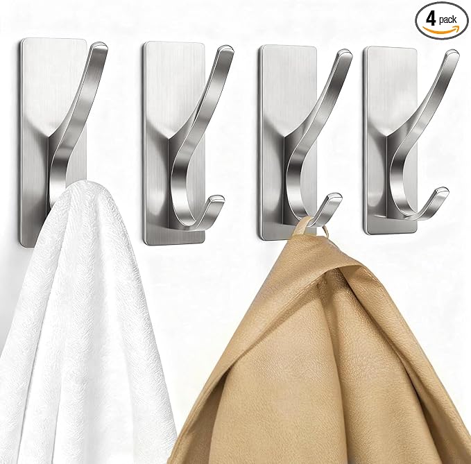 pickpiff Brushed Nickel Self Adhesive Coat Hooks by pickpiff