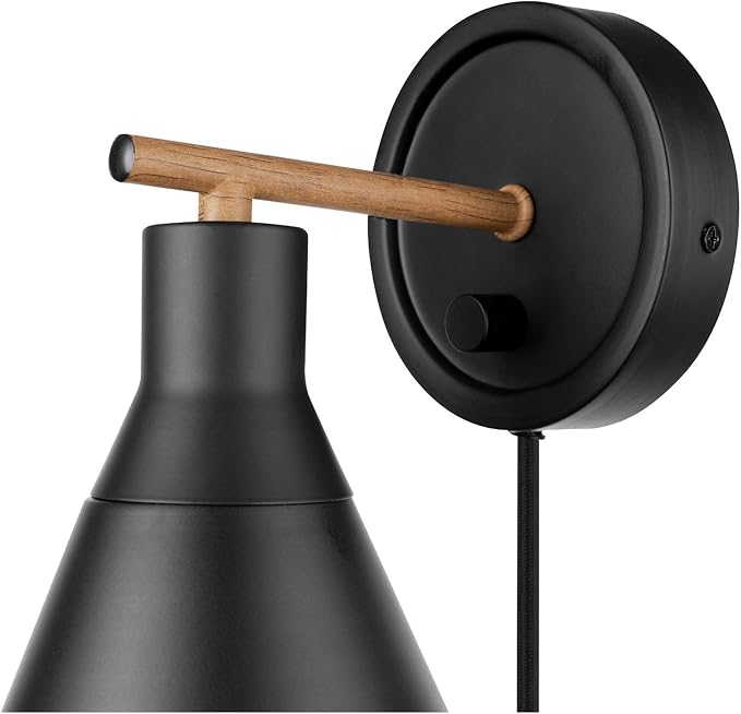 Globe Electric 51725 1-Light Dimmable Plug-in or Hardwire Wall Sconce, Matte - Image 7