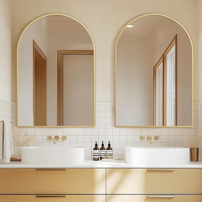 Arched Bathroom Mirror for Wall, HD Glass Over Sink for Bathroom - Image 3