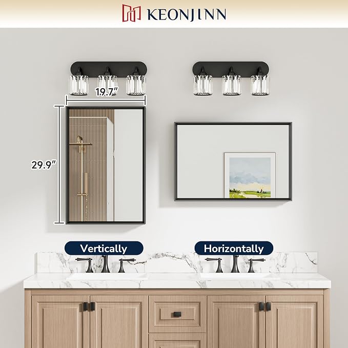 Keonjinn 20 x 30 Inch Brushed Nickel Bathroom Mirrors - Image 5