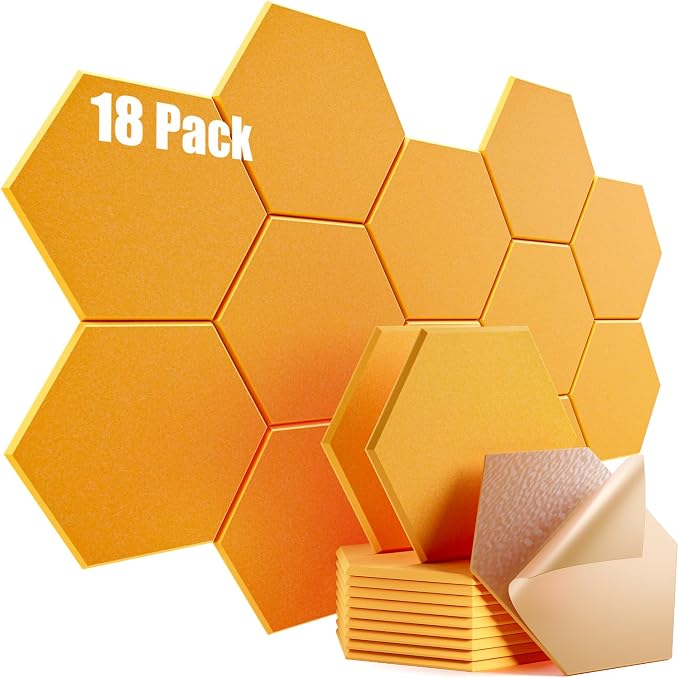 18 Pack Self-adhesive Acoustic Panels 12" X 10" X 0.4" -Sound Proof Foam Panels by Dailycooper