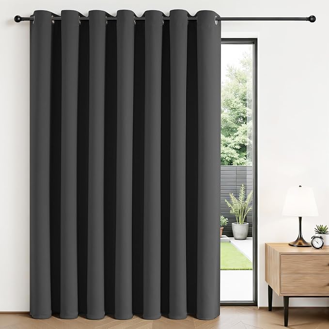Joydeco Blackout Patio Sliding Door Curtains 72 Inches Long, Grommet Privacy by JOYDECO