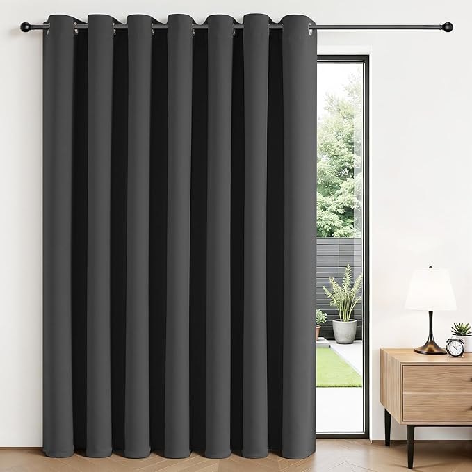 Joydeco Blackout Patio Sliding Door Curtains 84 Inches Long, Grommet Privacy by JOYDECO