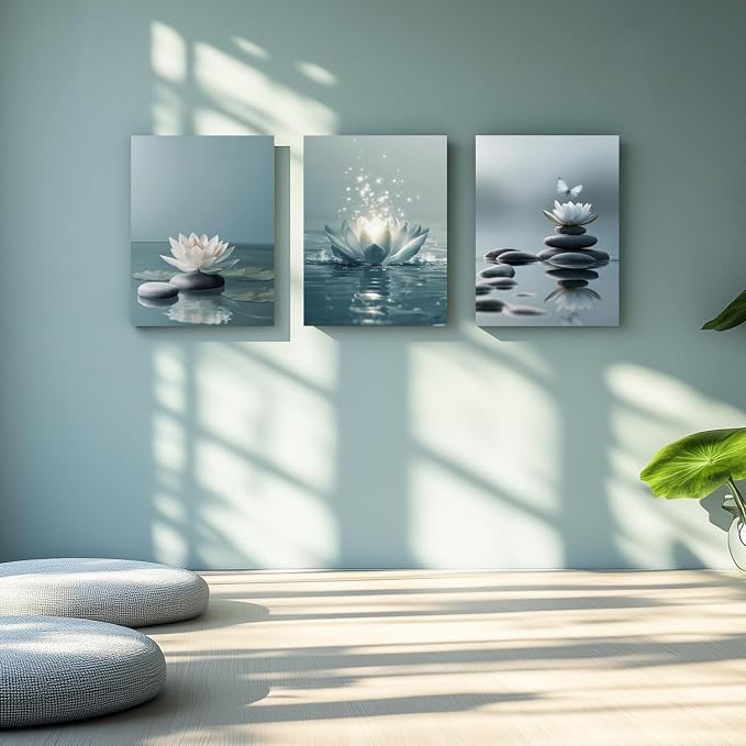 GELDSTEI Calm Zen Botanical Canvas Wall Art, Yoga Spa Meditation Room Decor - Image 5