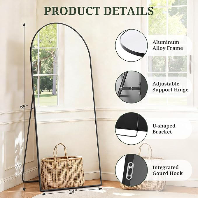 Mirror Full Length 65"x24" Full Body Floor Mirror - Image 4