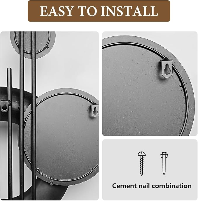 HEBOIX Large Metal Wall Decor Modern Metal Wall Art 3D Wall Sculptures Handmade - Image 5