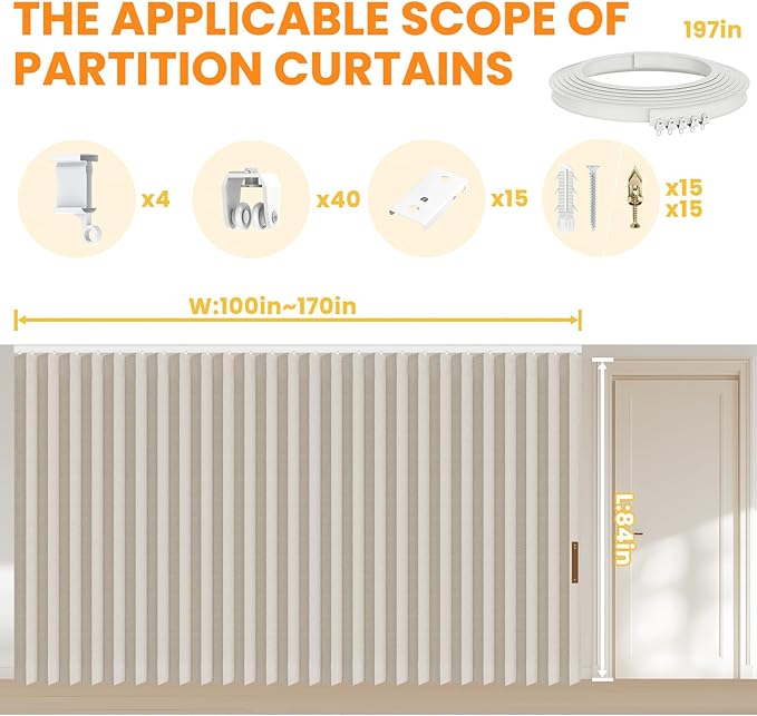 100% Blackout Room Divider Curtains Screen Partitions - Image 2