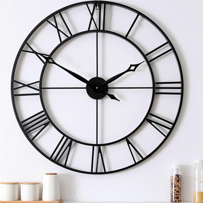 CLXEAST 30 Inch Large Wall Clock Modern, Oversized Roman Numeral Decorative by CLXEAST