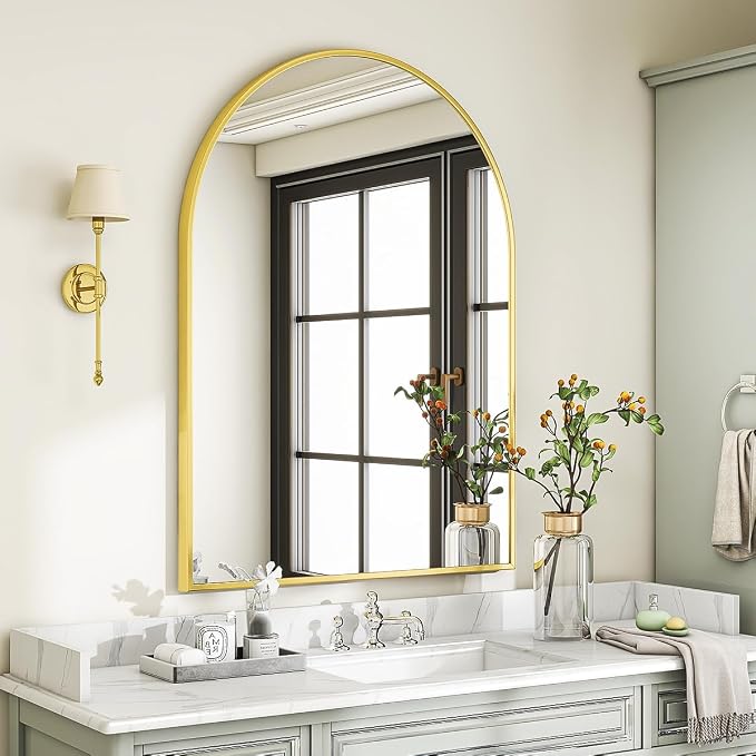 VooBang Arched Wall Mirror, 30 x 38 inch Arch Bathroom Mirror, Wall Mounted - Image 7