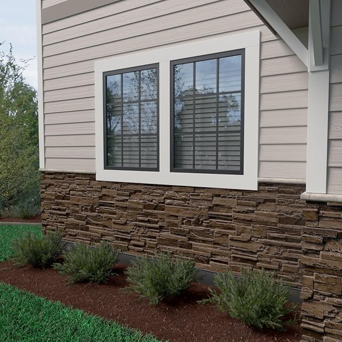 EverStone Cascade Faux Stone Panel, 48 5/8"W x 24 3/4"H x 1 1/4"D, Willow Peak - Image 10