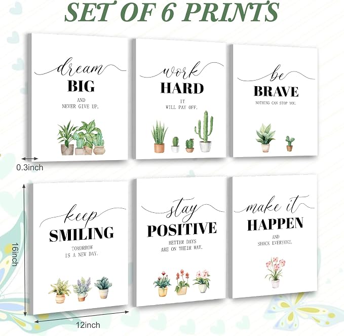 Coume 6 Pack Art Acoustic Panels 12" x 16" Inspirational Self Adhesive - Image 2