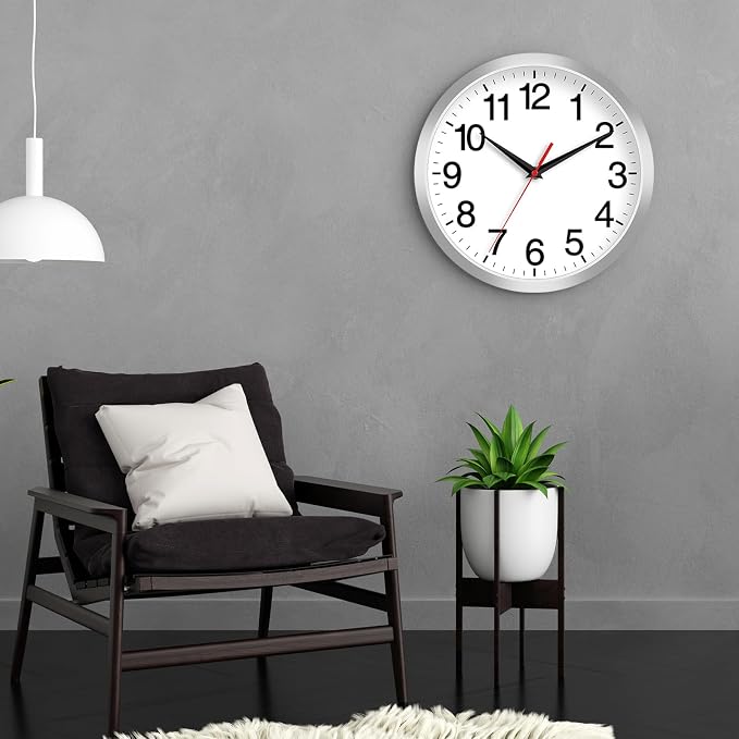 Rohioue Wall Clock Modern 10 Inch Battery Operated Silent Non Ticking Analog - Image 7