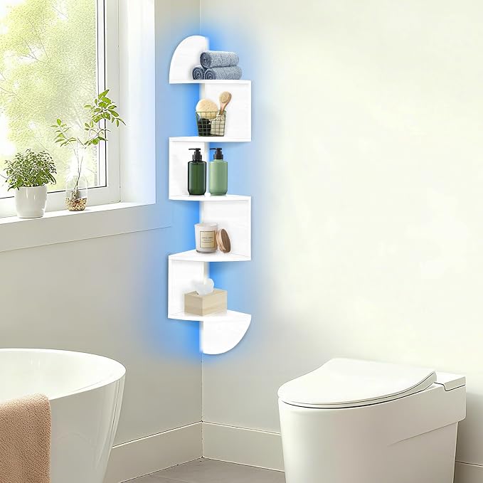 Corner Shelf Wall Mounted, 5 Tier Corner Bookshelf - Image 5
