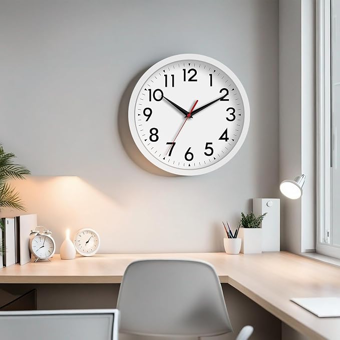 DAXSMY 12 Inch Wall Clock Battery Operated Silent Non Ticking Analog Modern - Image 9