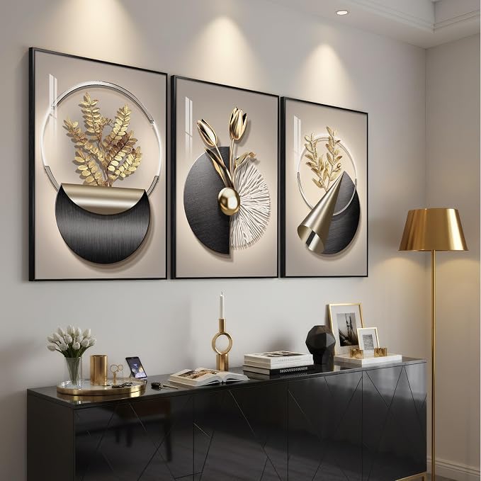Large Framed Modern Elegant Wall Art - Image 2