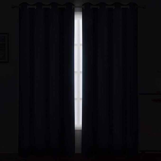LEMOMO Navy Blue Blackout Curtains 52 x 84 inch/Set of 2 Curtain Panels Room - Image 3