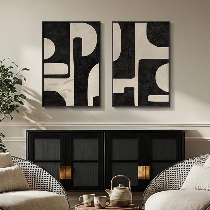 Large Framed Abstract Set of 2 Wall Art - Image 2