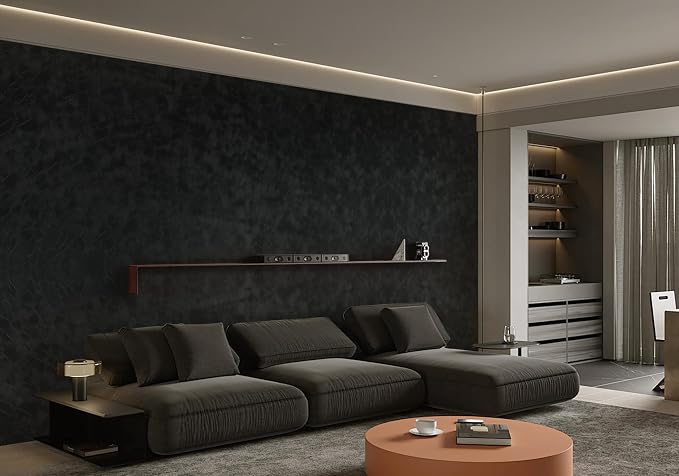Yasinet Peel and Stick Wallpaper Black Removable Wallpaper Modern Black Contact - Image 9
