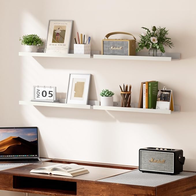 upsimples Floating Shelves for Wall, 23.6 Inch Shelves for Decor Storage Set of - Image 2