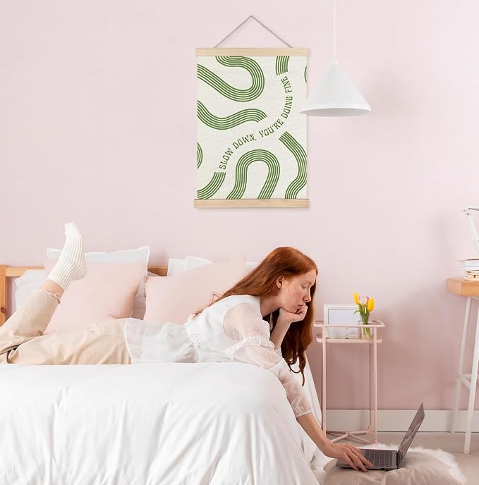 Yomisex Sage Green Wall Art Poster, Slow Down You're Doing Fine Inspirational - Image 2