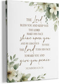 HIWX Christian Scripture Wall Decor, Numbers 6:24-26 Bible Verse Framed Canvas by HIWX