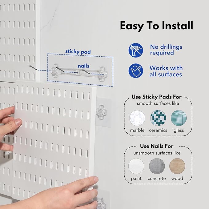 Keepo Peg Board Wall Organizer – Plastic Pegboard Panels, Modular Peg Board - Image 6
