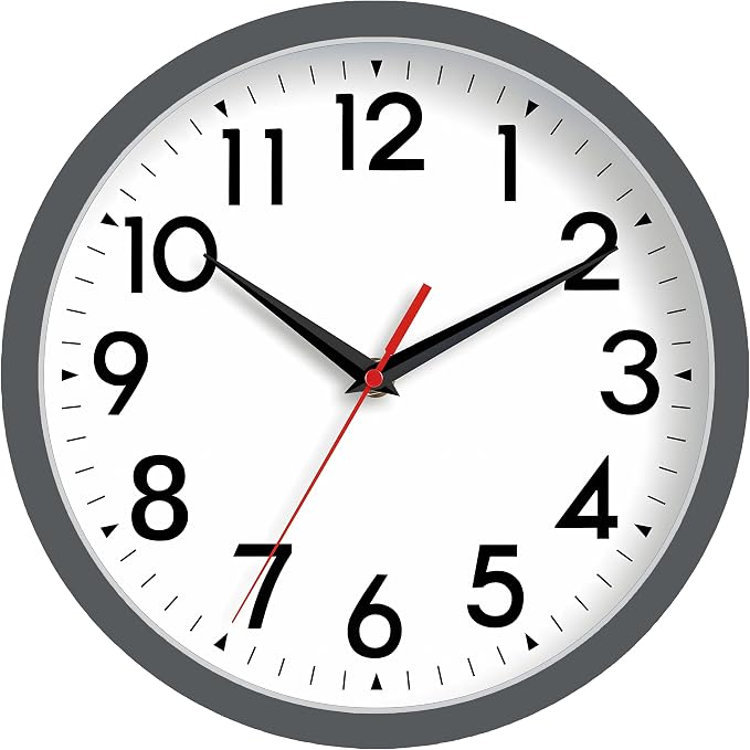 DAXSMY Wall Clock Small Analog 8 Inch Silent Non Ticking Battery Operated by DAXSMY