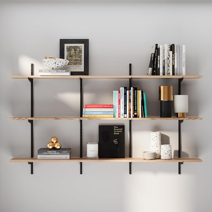 Wallniture Turin 60 Inch Long Adjustable Wall Shelf, Hanging Shelves - Image 6