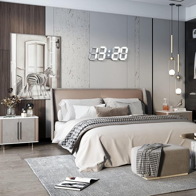 3D LED Digital Wall Clock/Desk Alarm Clock - Image 8