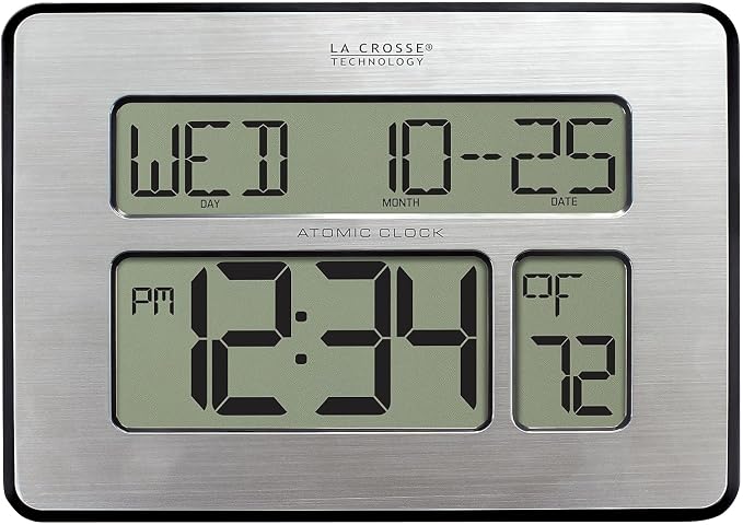 La Crosse Technology Atomic Wall/Table Clock, 7.5-inch H x 9.75-inch W x 1-inch - Image 3