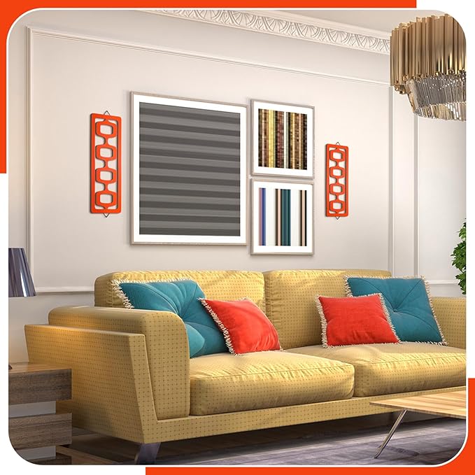 CroBlissful 2 Pcs Mid Century Modern Wall Art Wood Mid Century Elegance Decor - Image 4